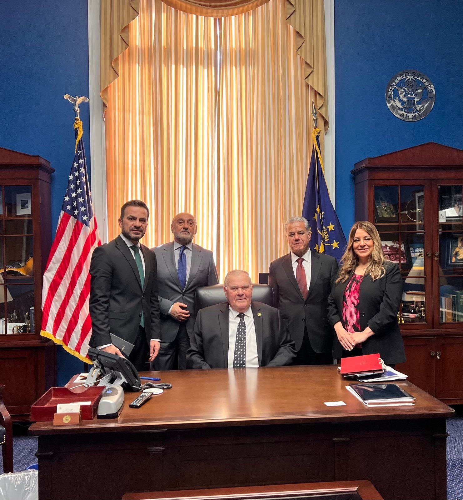 Kurdistan Region Presidency delegation meeting with Representative Jim Baird in Washington on February 6, 2024. Photo: Kurdistan Region Presidency.
