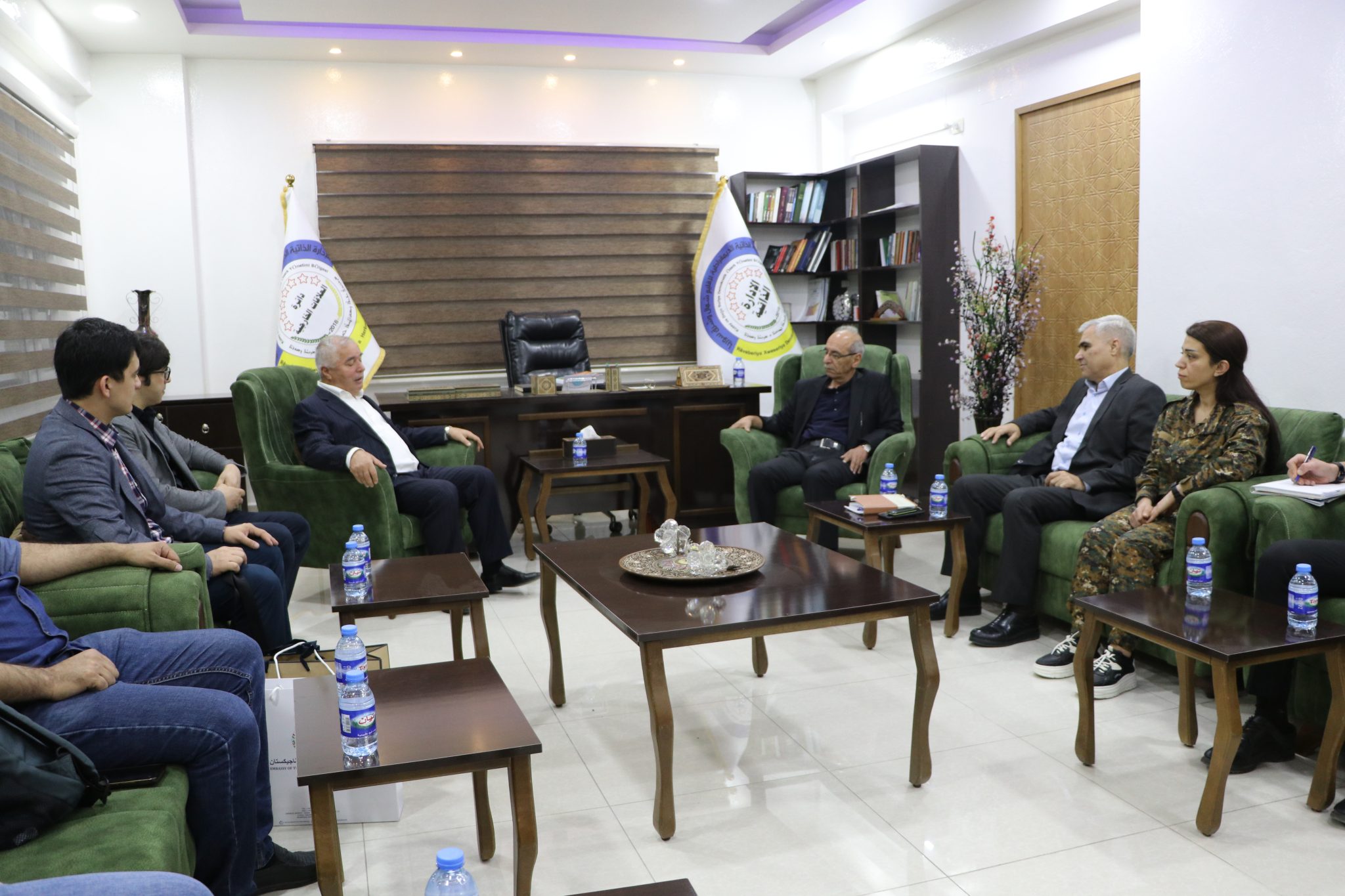 Tajikistan delegation meeting with Rojava authorities on April 25, 2024. Photo: Rojava administration