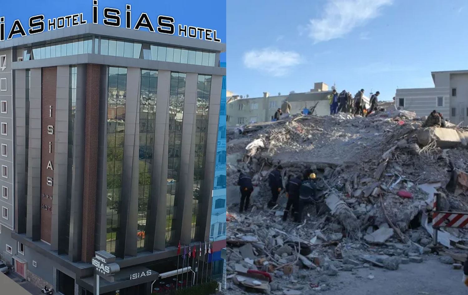 Foto: Adıyaman’da 6 Şubat depremlerinde yıkılan İsias Otel'in öncesi ve sonrası
