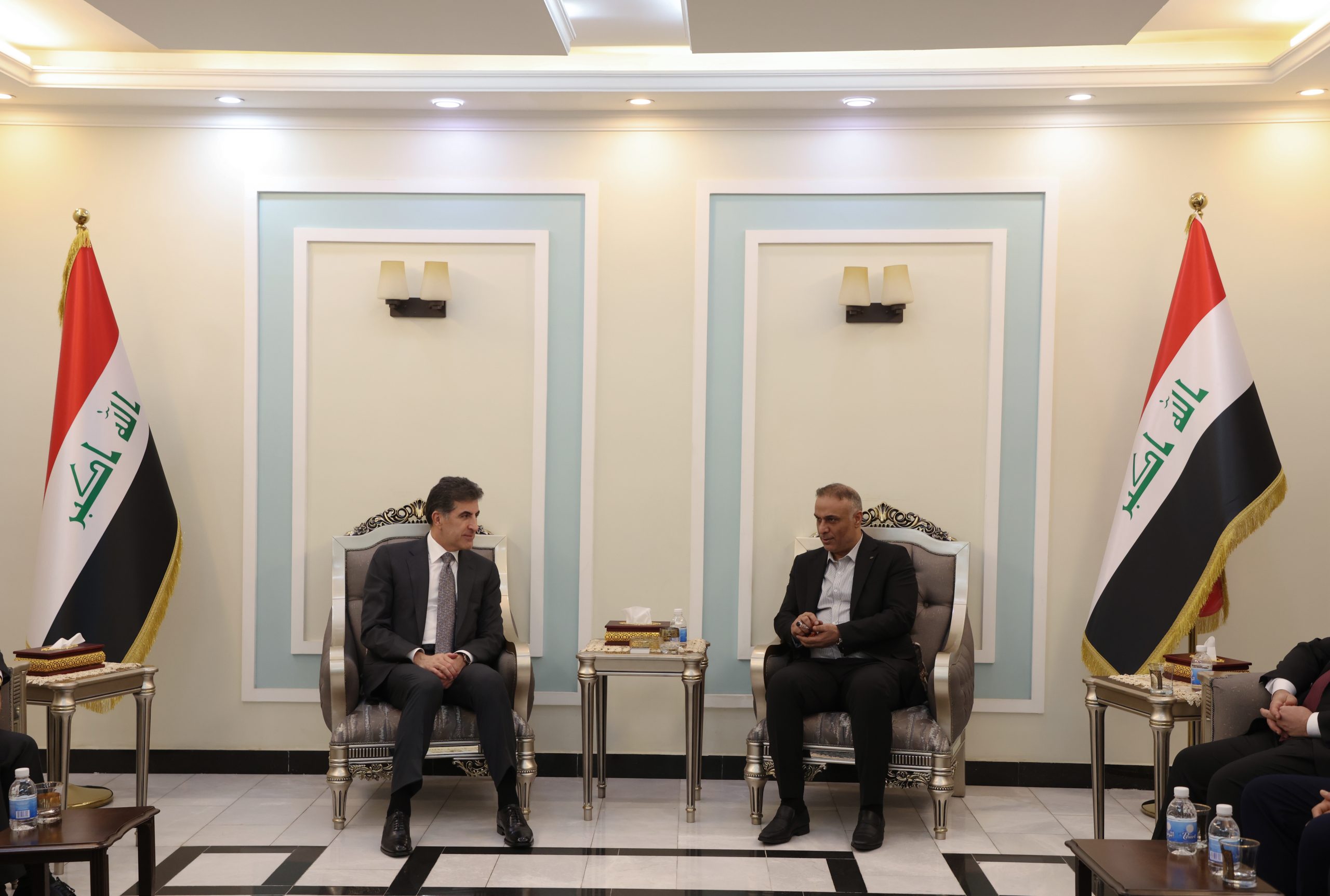 Başkan Neçirvan Barzani ve Irak Ulusal Strateji Koalisyonu Genel Sekreteri Abdul Sadeh el-Freci