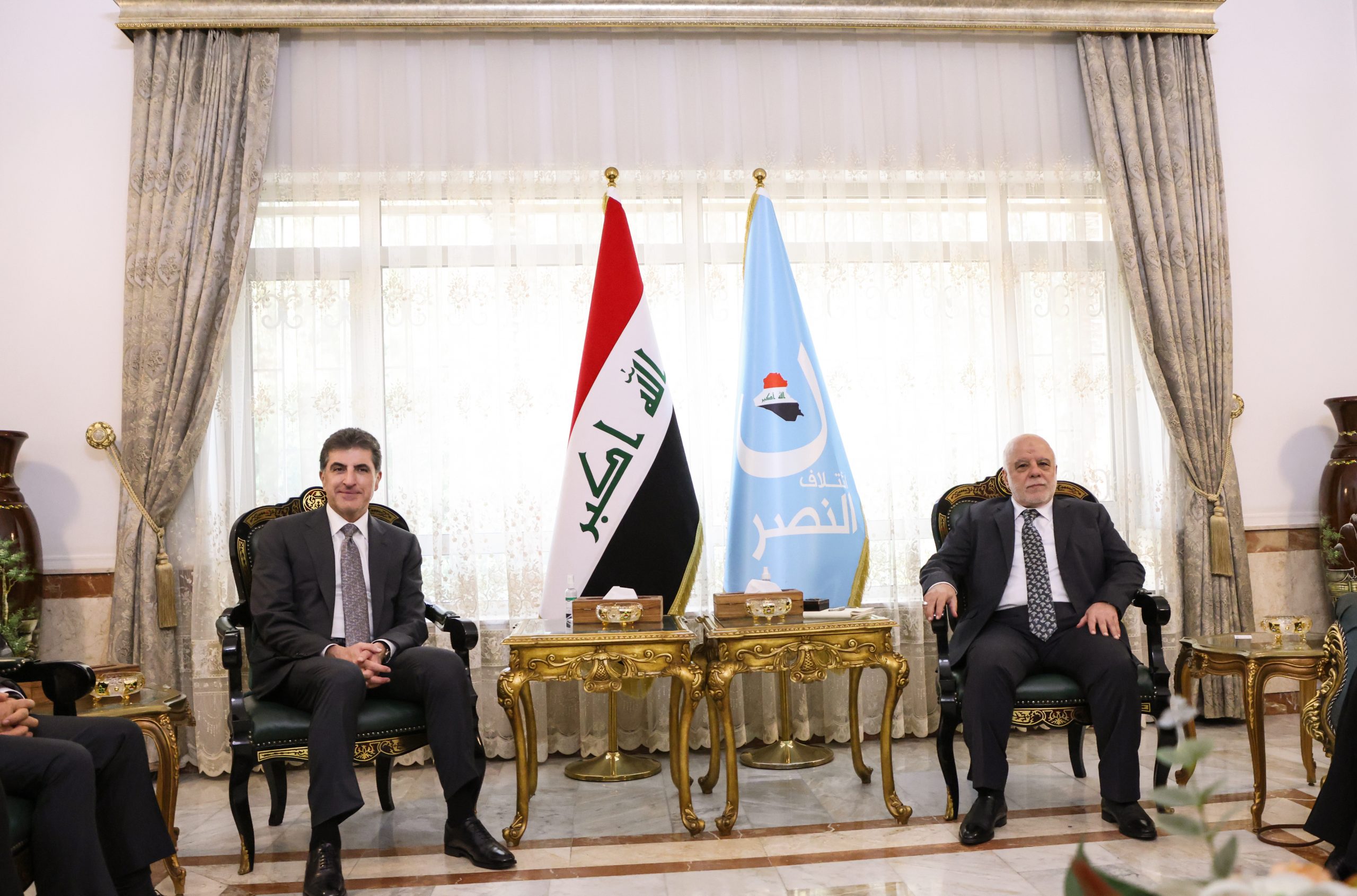 Başkan Neçirvan Barzani ve Nasır Koalisyonu lideri ve eski Başbakan Haydar Abadi