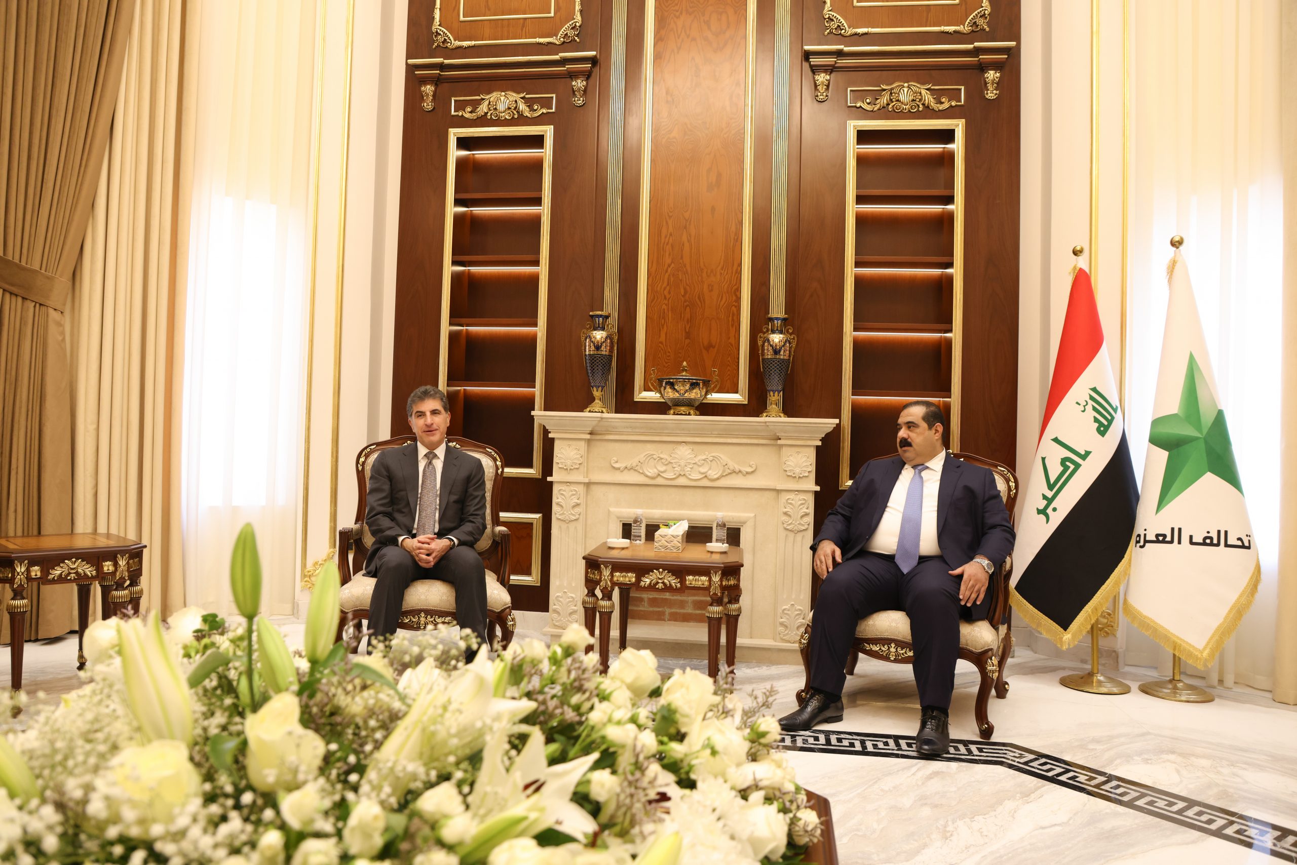 Neçirvan Barzani ve Azim Koalisyonu lideri Musenna el-Samarayi