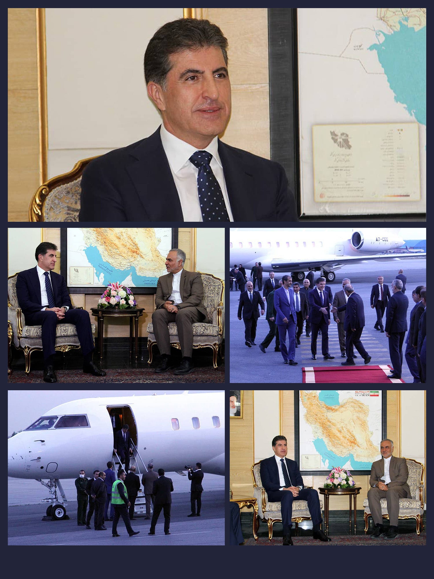 پێشوازیی بەرپرسانی ئێران لە نێچیرڤان بارزانی.