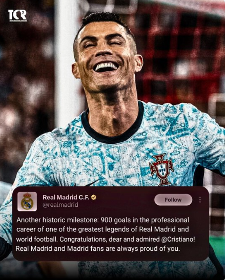 پەیامی ریال مەدرید بۆ رۆناڵدۆ