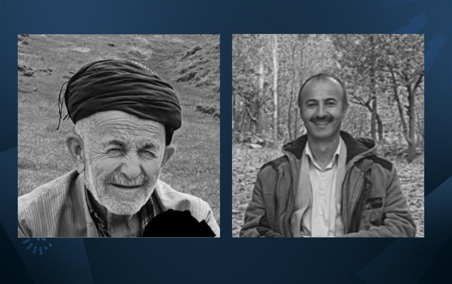 رەزا سەجادی لای راست و محەمەدئەمین میرزایی لای چەپ.