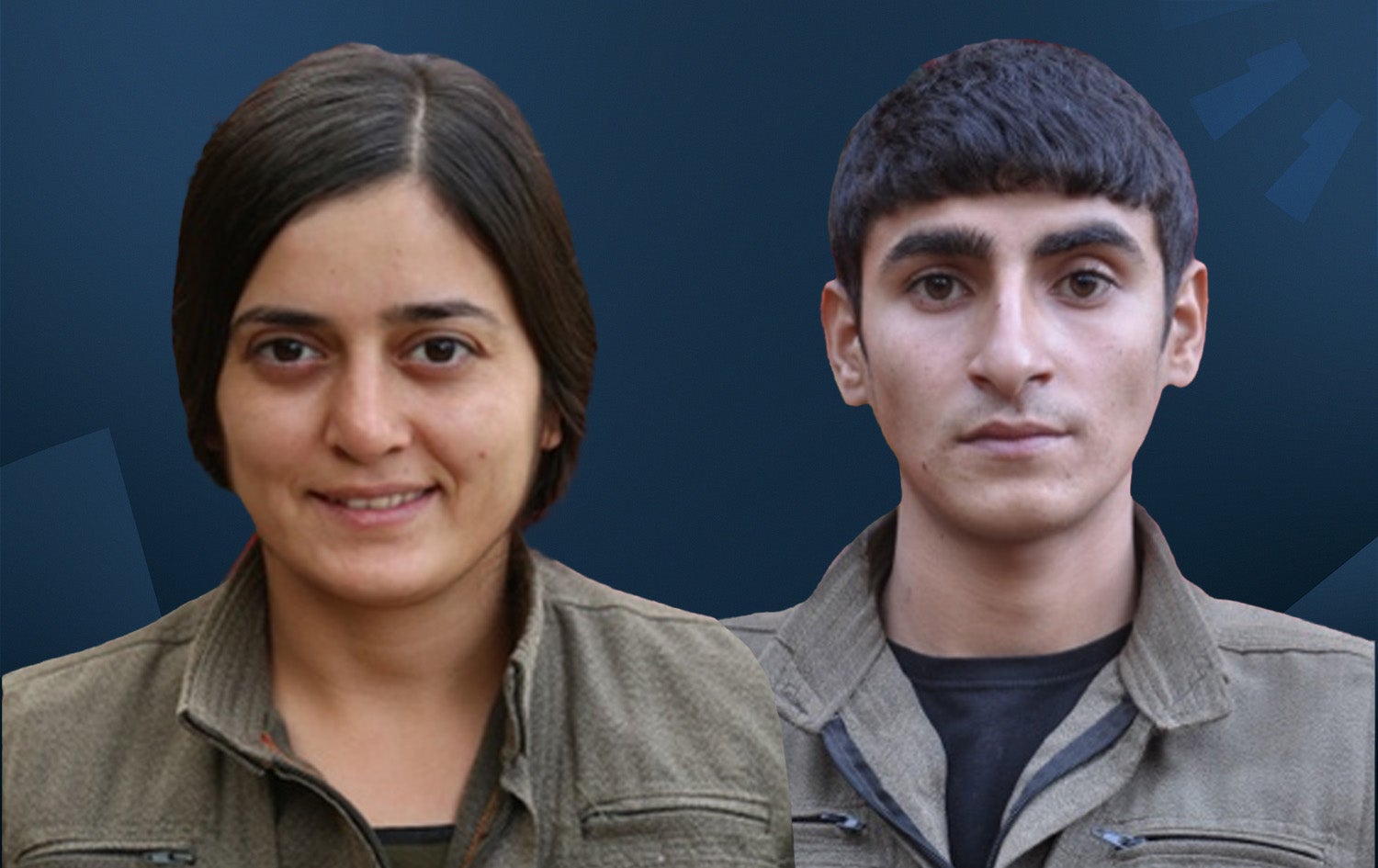 مینە سەڤژین ئالچیچەک ناسراو بە ئاسیا عەلی (لای چەپ) و عەلی ئۆرەک ناسراو بە رۆژگەر هێلین (لای راست).