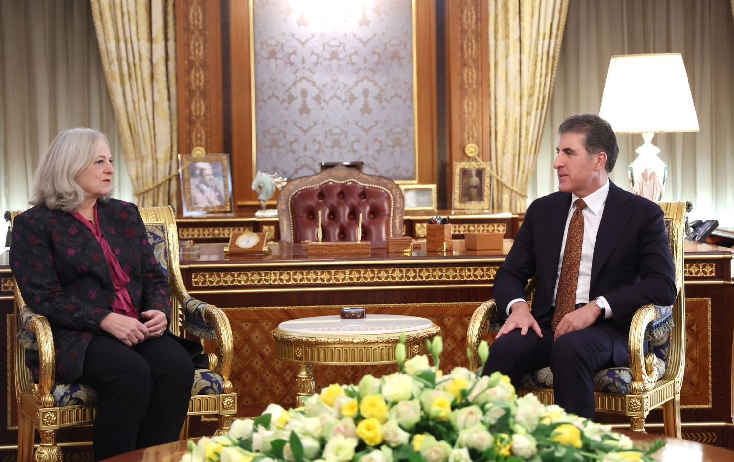 کۆبوونەوەکەی نێچیرڤان بارزانی و ئەلینا رۆمانۆوسکی