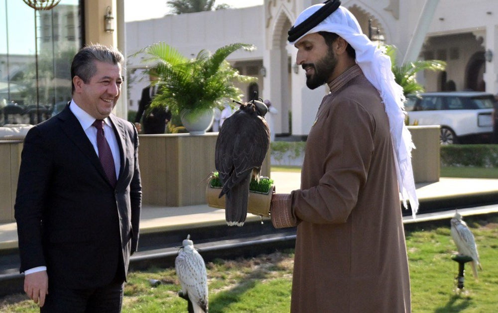 مەسرور بارزانی و شێخ ناسر بن حەمەد ئال خەلیفە.