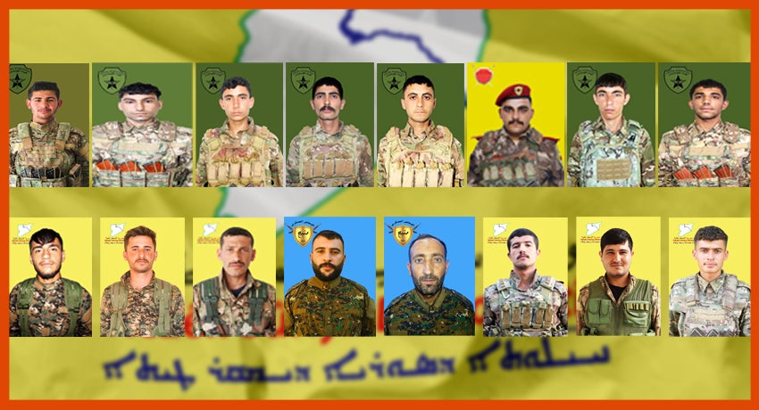 وێنەی ئەو شەڕڤانانەی گیانیان لەدەستداوە.