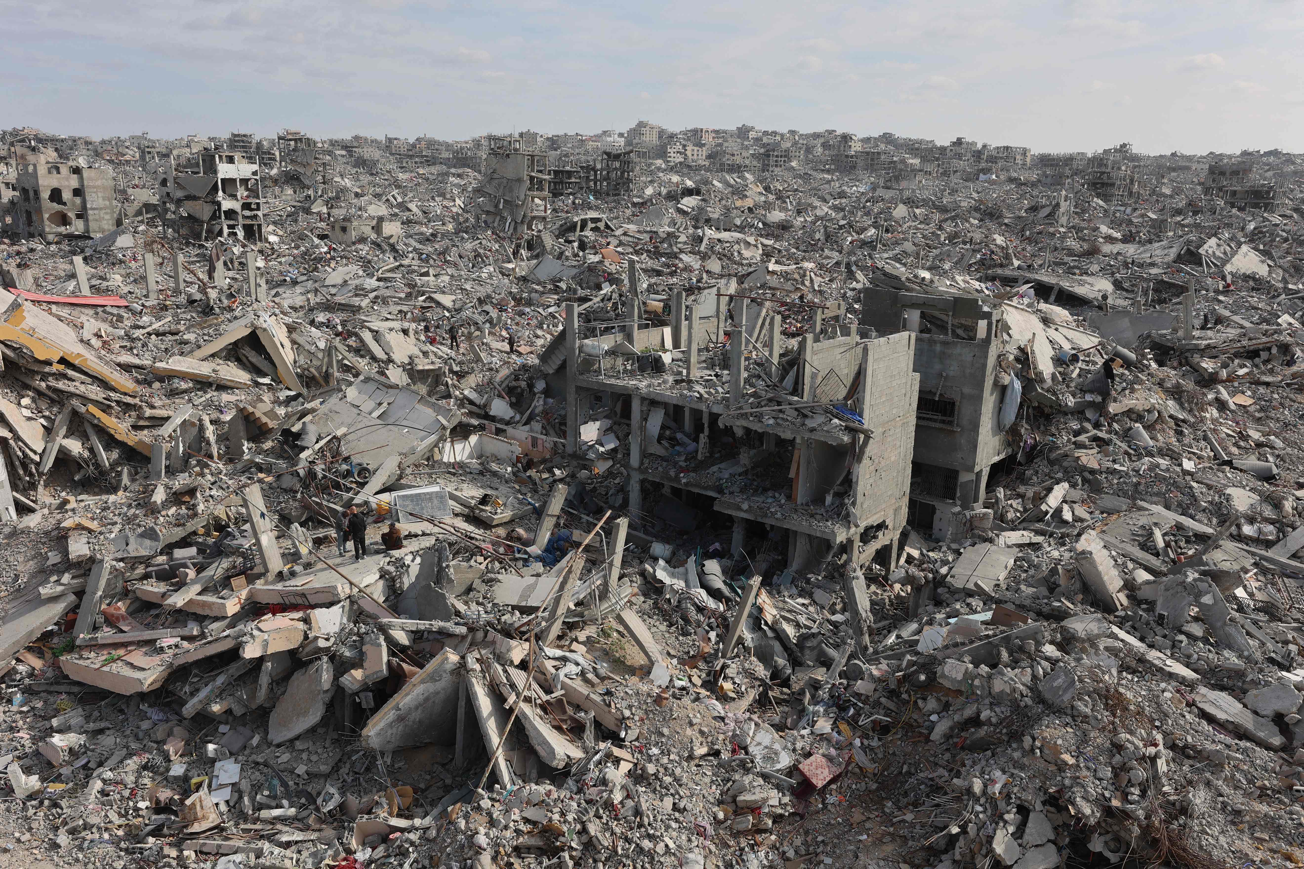 دیمەنێکی غەززە دوای 471 رۆژ لە جەنگ. وێنە: AFP