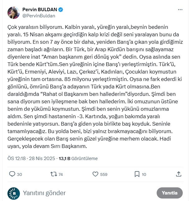 Pervin Buldan'ın paylaşımı