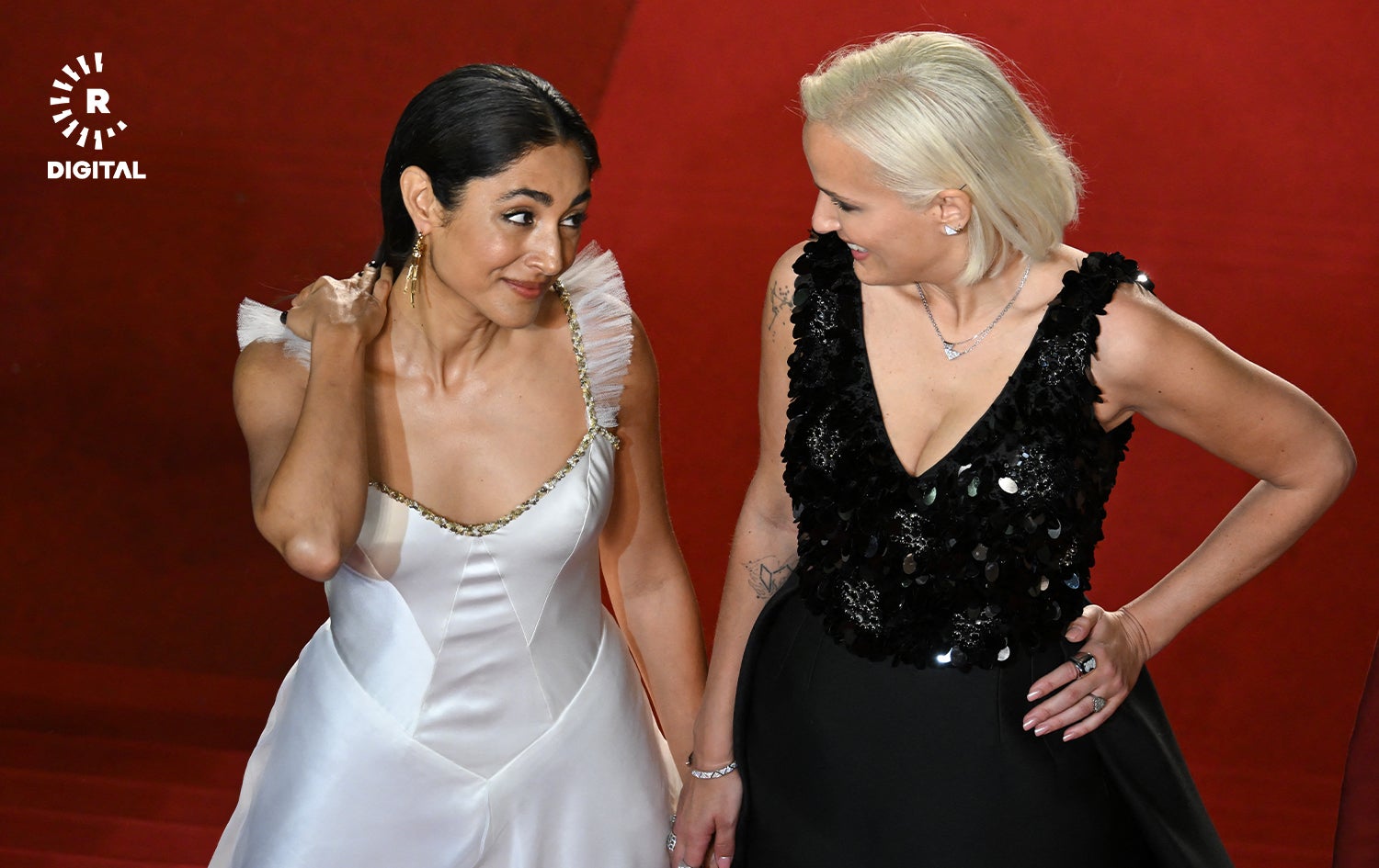 گوڵشیفتە فەراهانی لەگەڵ جولیا دوکۆرنۆ و تاهیر رەحیم. وێنە: AFP