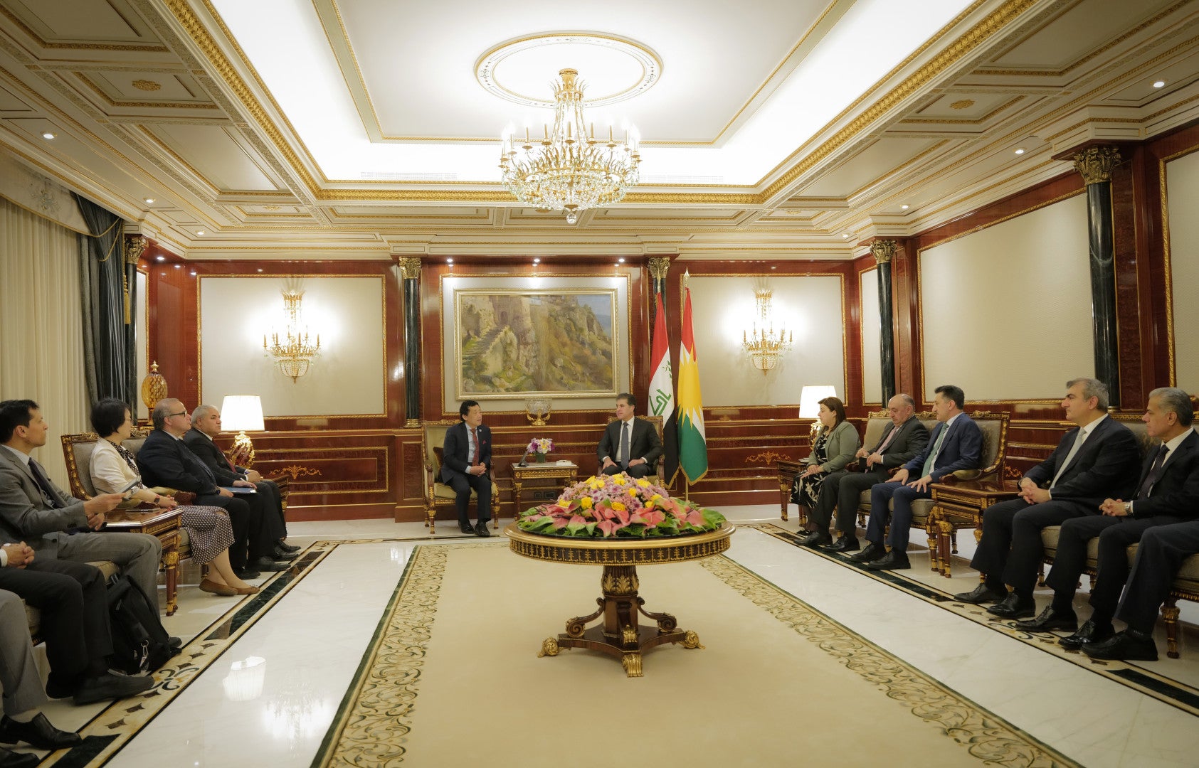 نێچيرڤان بارزانى لهگهڵ بەڕێوەبەری گشتی و شاندێکى FAO کۆبووهوه