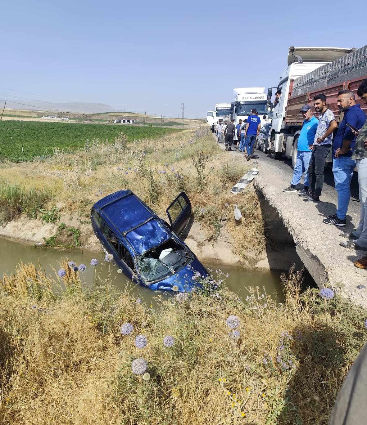 Bitlis'te otomobil kanala düştü. / Foto: AA