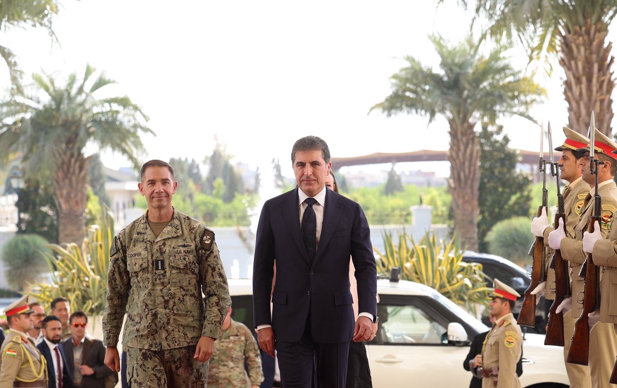 پێشوازی سەرۆکی هەرێمی کوردستان لە فەرماندەی سێنتکۆم