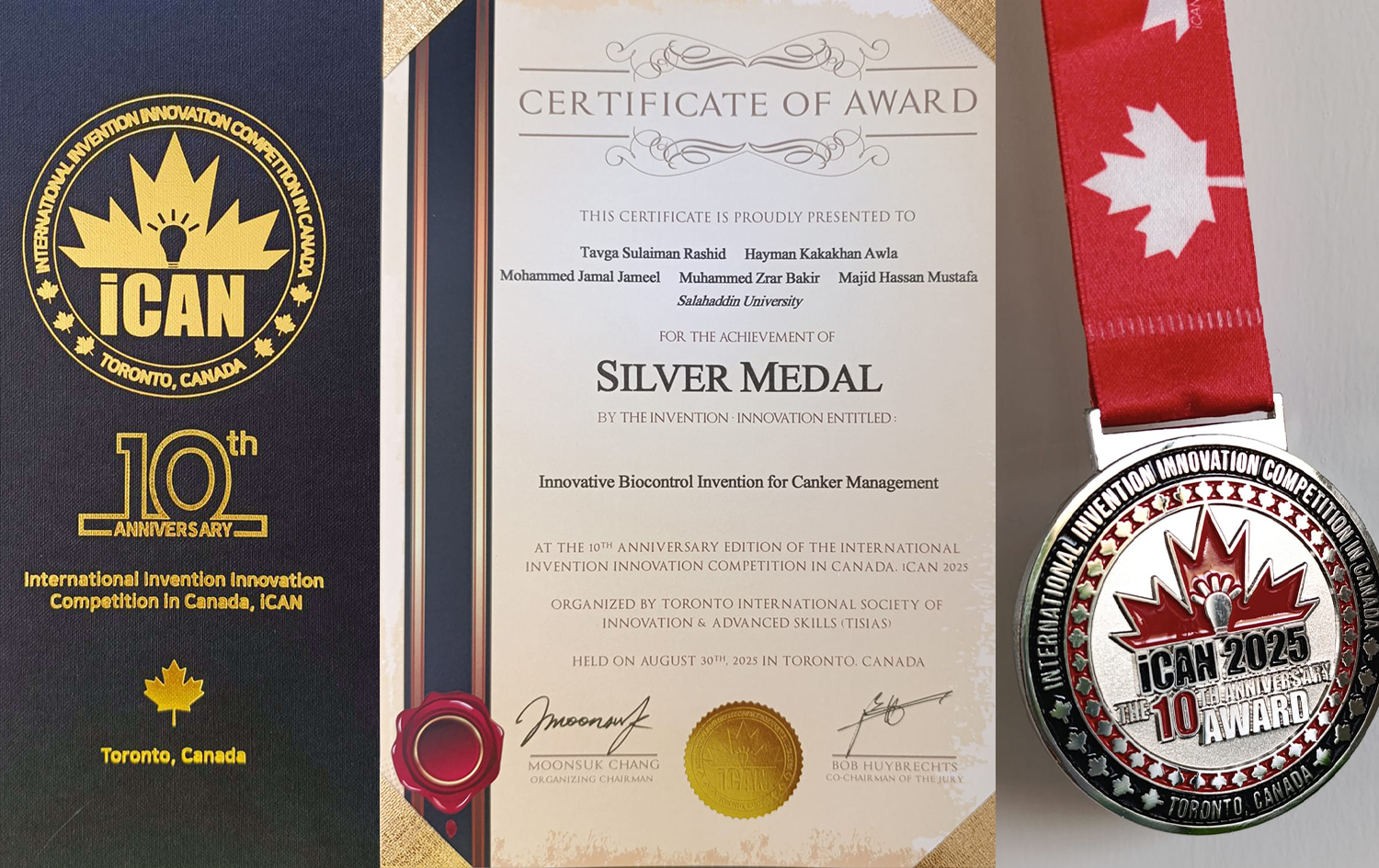"Uluslararası Kanada İcat Yarışması'na" (iCAN 2025) katılarak gümüş madalya kazandılar