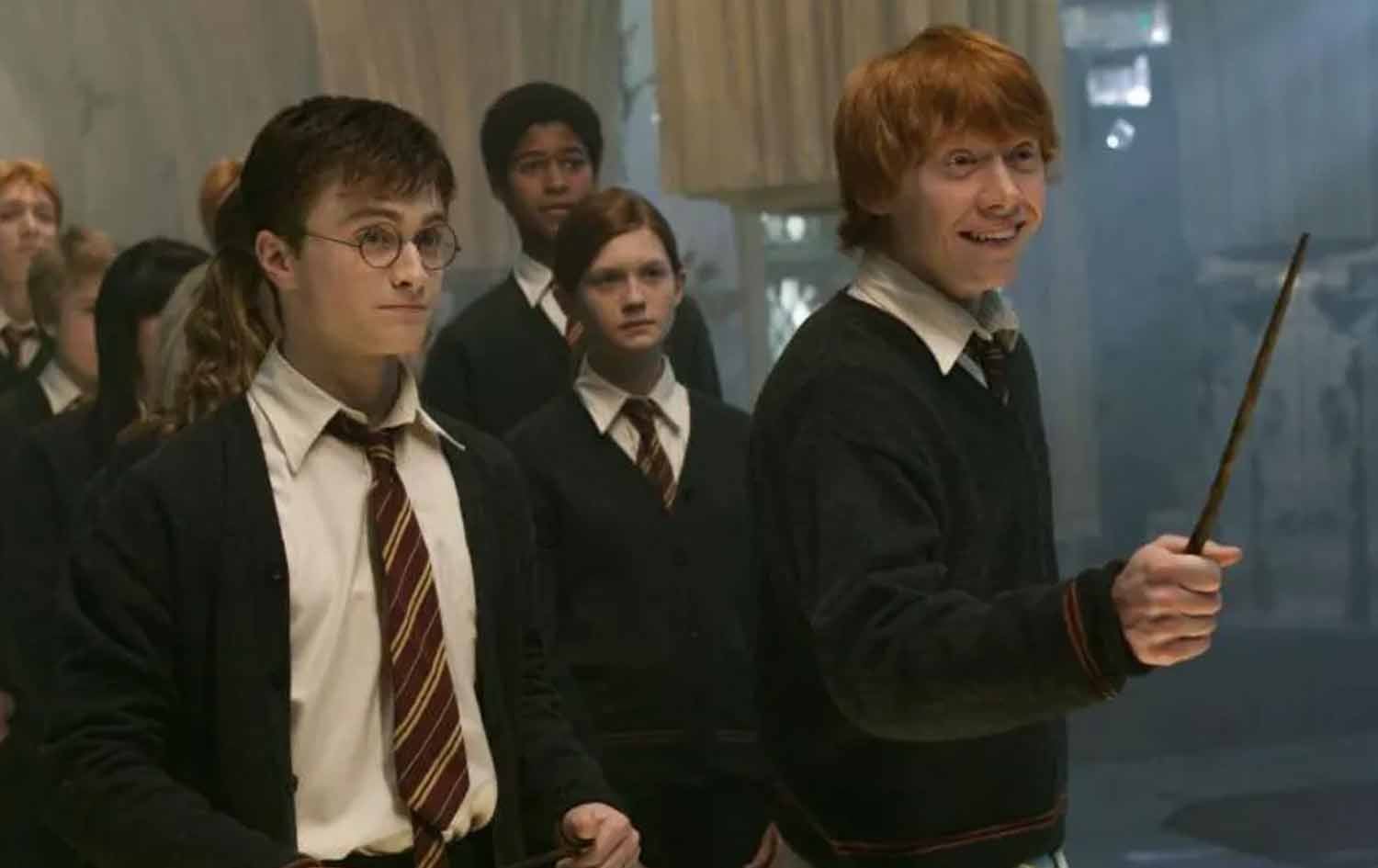 رۆپێرت گرێنت لەگەڵ دانیێل رادکلیف لە فیلمی (Harry Potter) لە 2006.