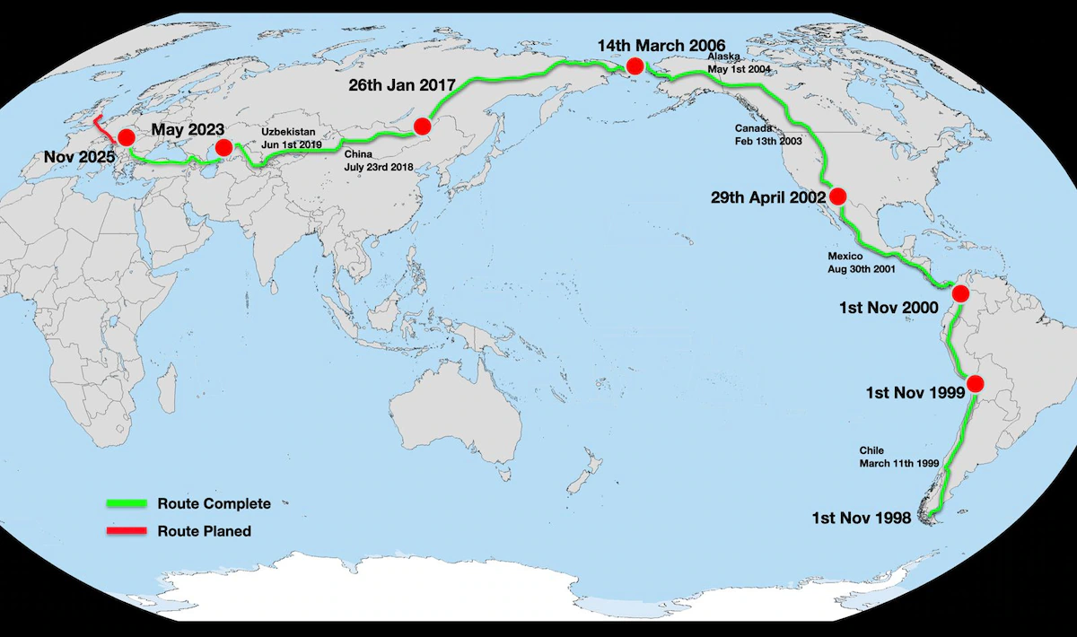 Karl Bushby'in rotası Şili'den başladı