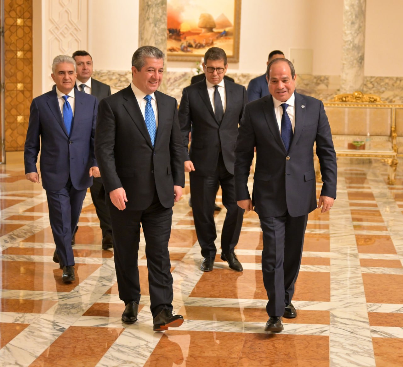 پێشوازیی عەبدولفەتاح سیسی لە مەسرور بارزانی