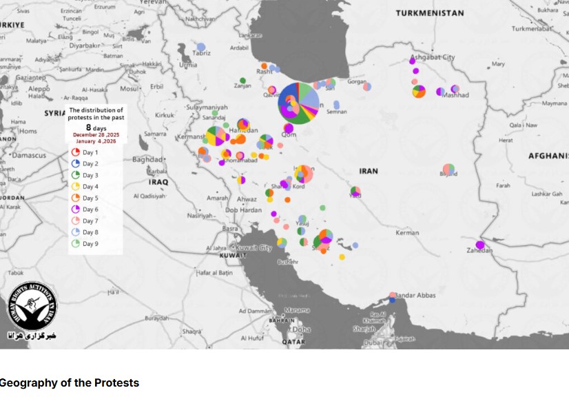 Protesto gösterilerinin olduğu yerler