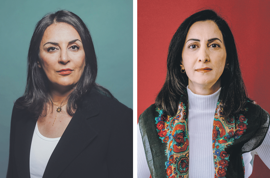 Duzen Tekkal (li çepê) û Canan Canli