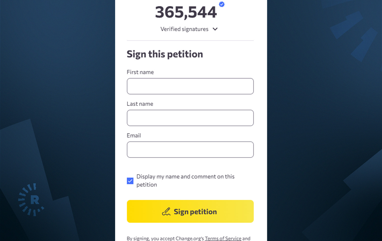 لە بۆشایی یەکەم ناوی یەکەم، بۆشایی دووەم ناوی دووەم و بۆشایی سێیەم ئیمەیڵەکەت دەنووسی و نووسینە زەردەکە دادەگریت.