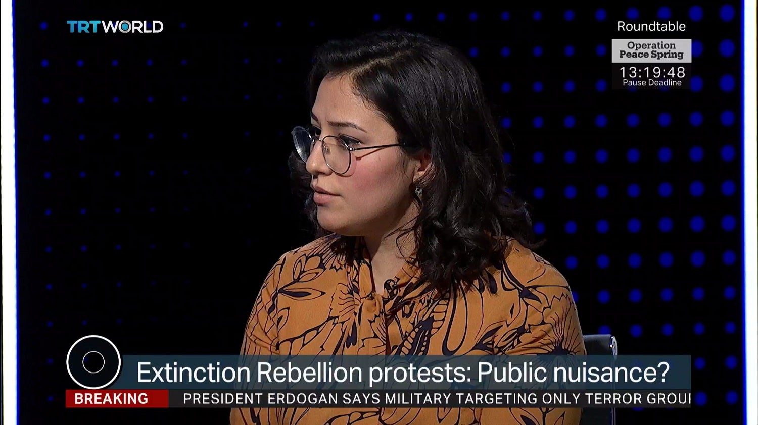 Turkey’s TRT World runs a countdown clock in the top right of its screen, counting down to the end of the pause in Operation Peace Spring, in this screenshot taken Tuesday morning. Photo: TRT World screenshot