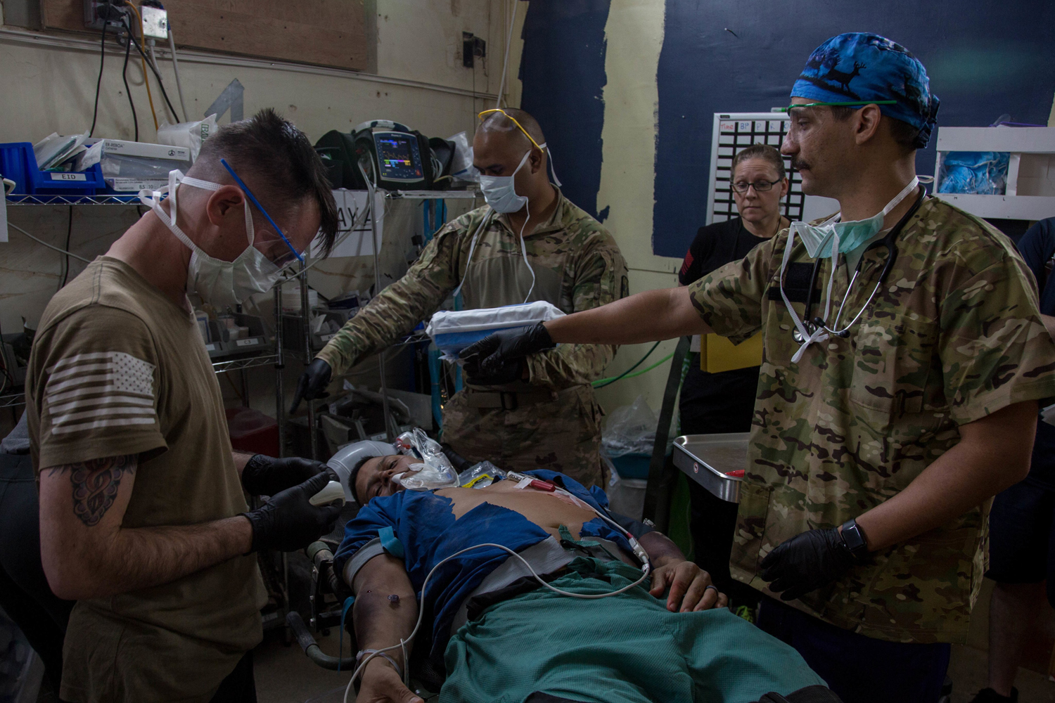 Personnel at Ain Al Asad military base conduct a casualty evacuation drill that “enhances the readiness of members at the base to respond to emergencies,” the coalition tweeted on November 8. Photo: Spc. Zachary Myers/US Army