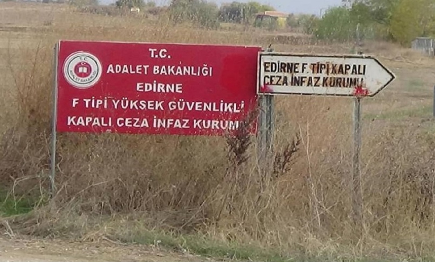 A road sign for Turkey's Edirne F-Type Closed Prison. File photo: DHA
