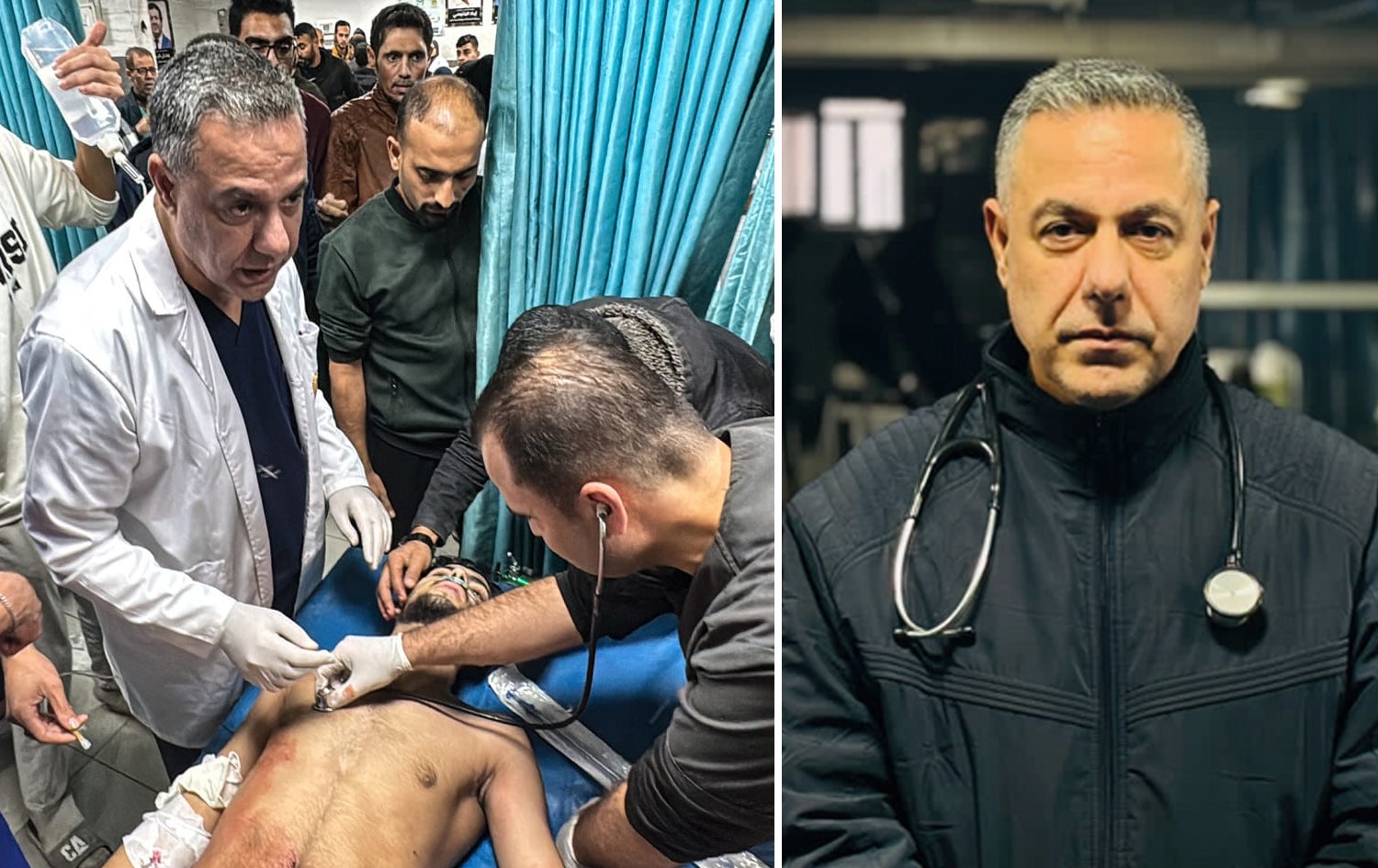 د. حوسام ئەبو سەفیە لەکاتی ئێشکگریدا.