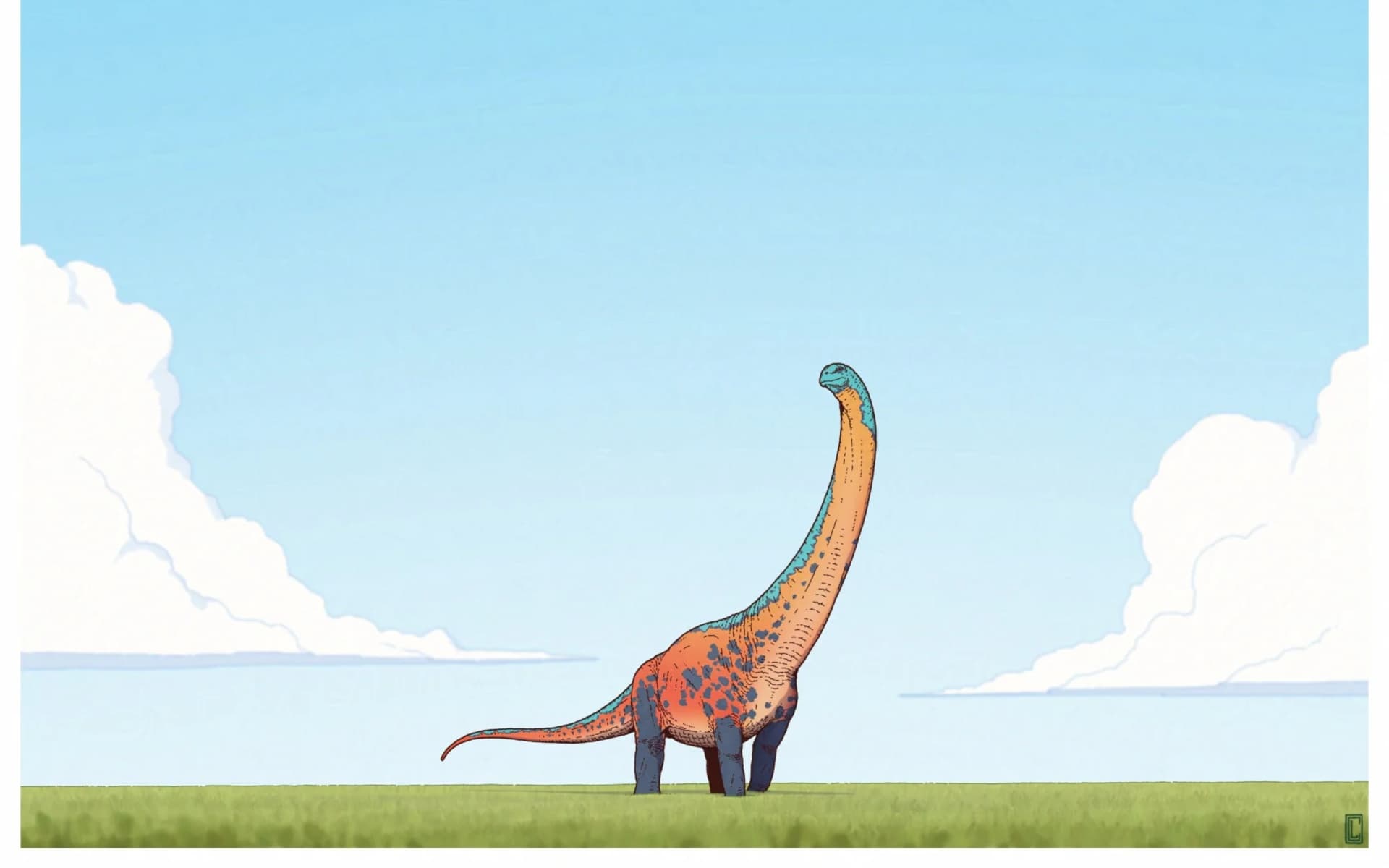 دیمەنێکی وێناکراو بۆ دەیناسۆری تایتانۆسۆرەسە (Titanosaurus).