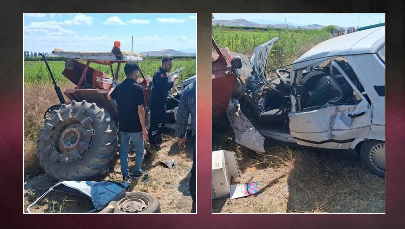 Otomobil, park halindeki traktöre çarptı: 3 ölü, 1 yaralı