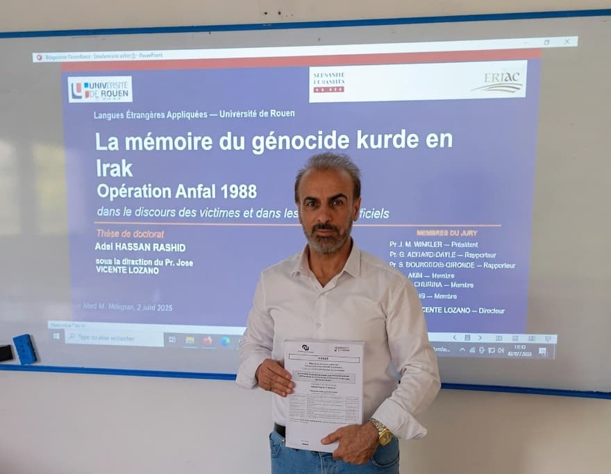 Kürt araştırmacıdan Fransa’da tarihi başarı: 1125 sayfalık Enfal teziyle doktor unvanı aldı