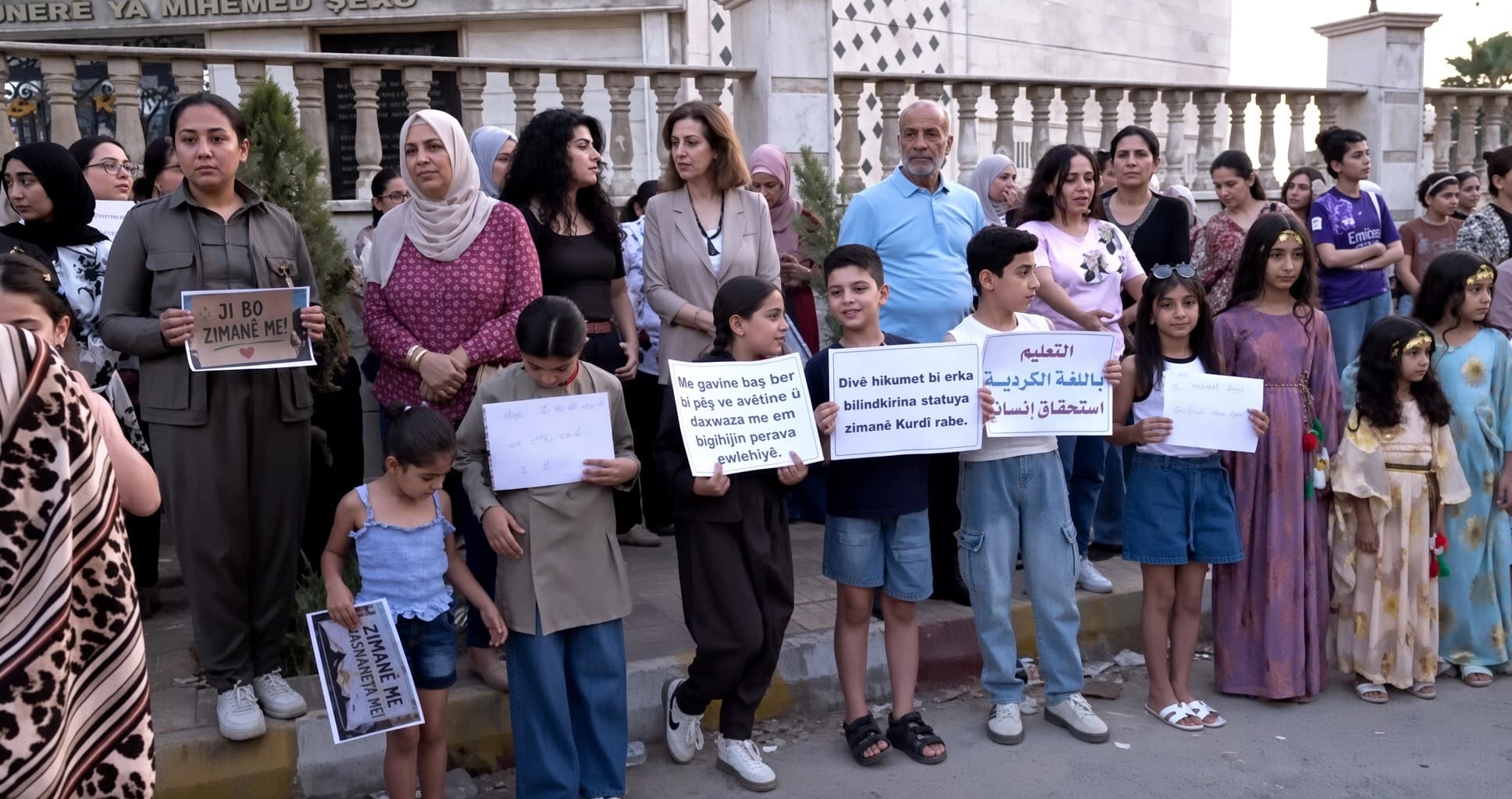 Rojava’da Kürtçe eğitim için gösteri: Kürt liderlerden dilimizden vazgeçmemelerini istiyoruz