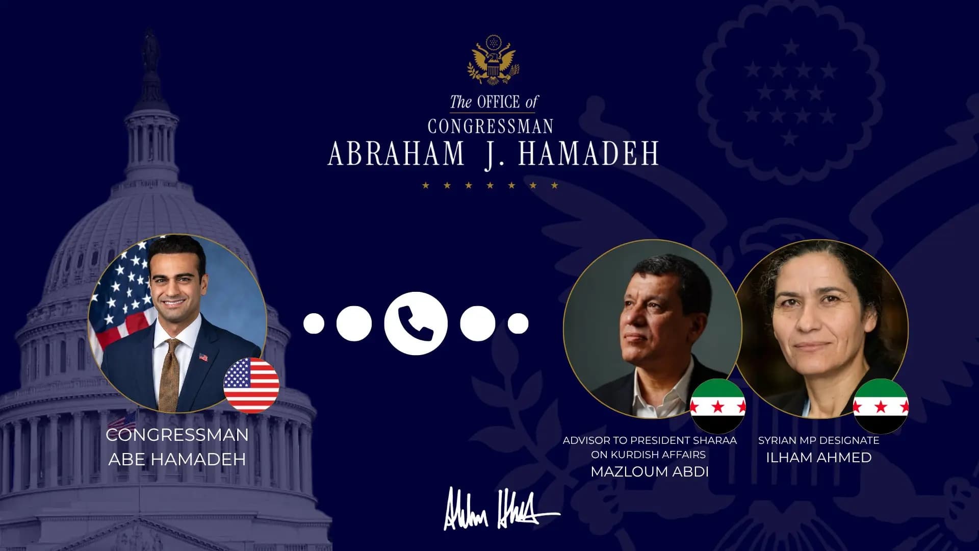 Hamadeh: Mezlûm Ebdî û Îlham Ehmed li Şamê roleke girîng dilîzin