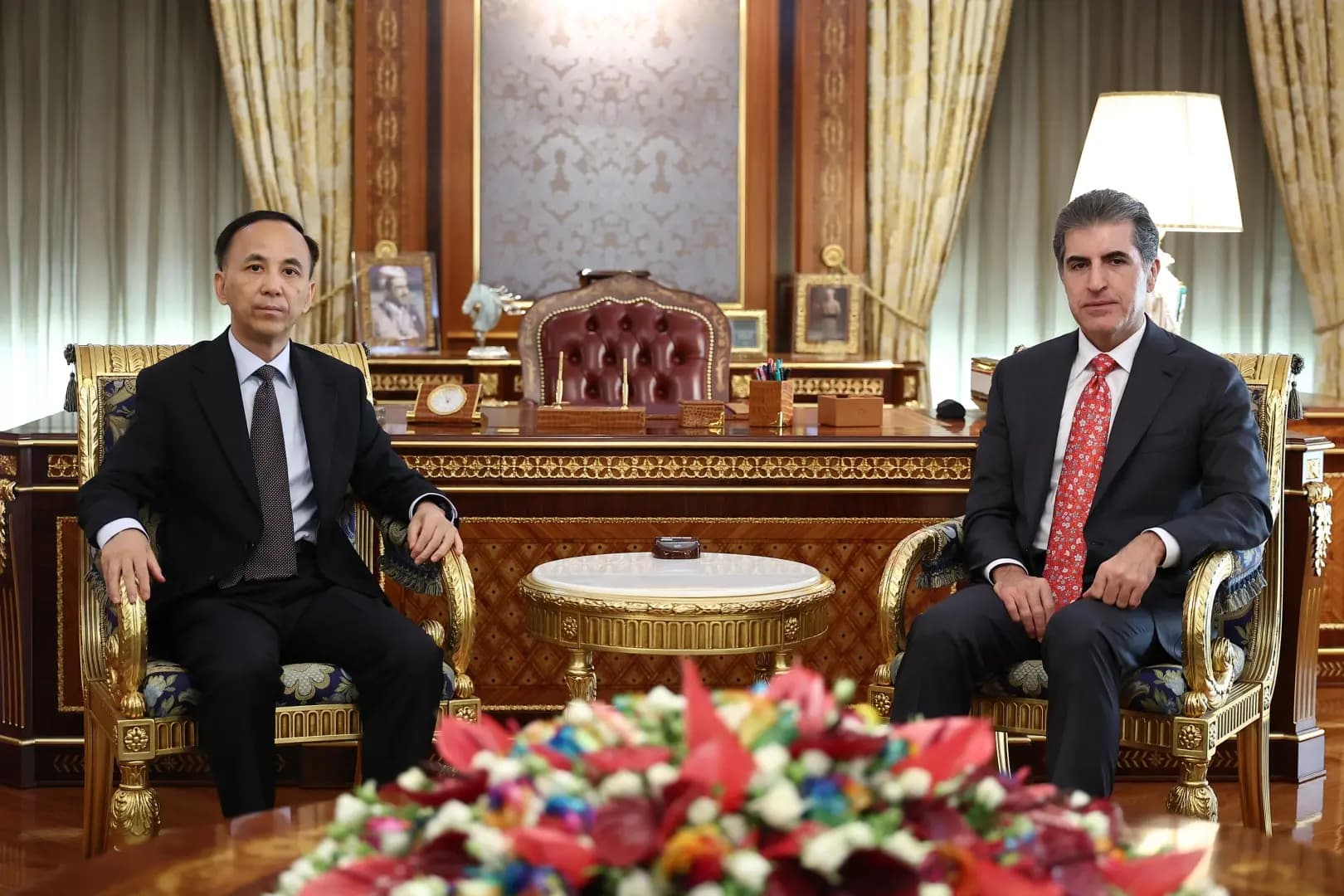Konsulê Çînê yê Hewlêrê ji Nêçîrvan Barzanî xatir xwest
