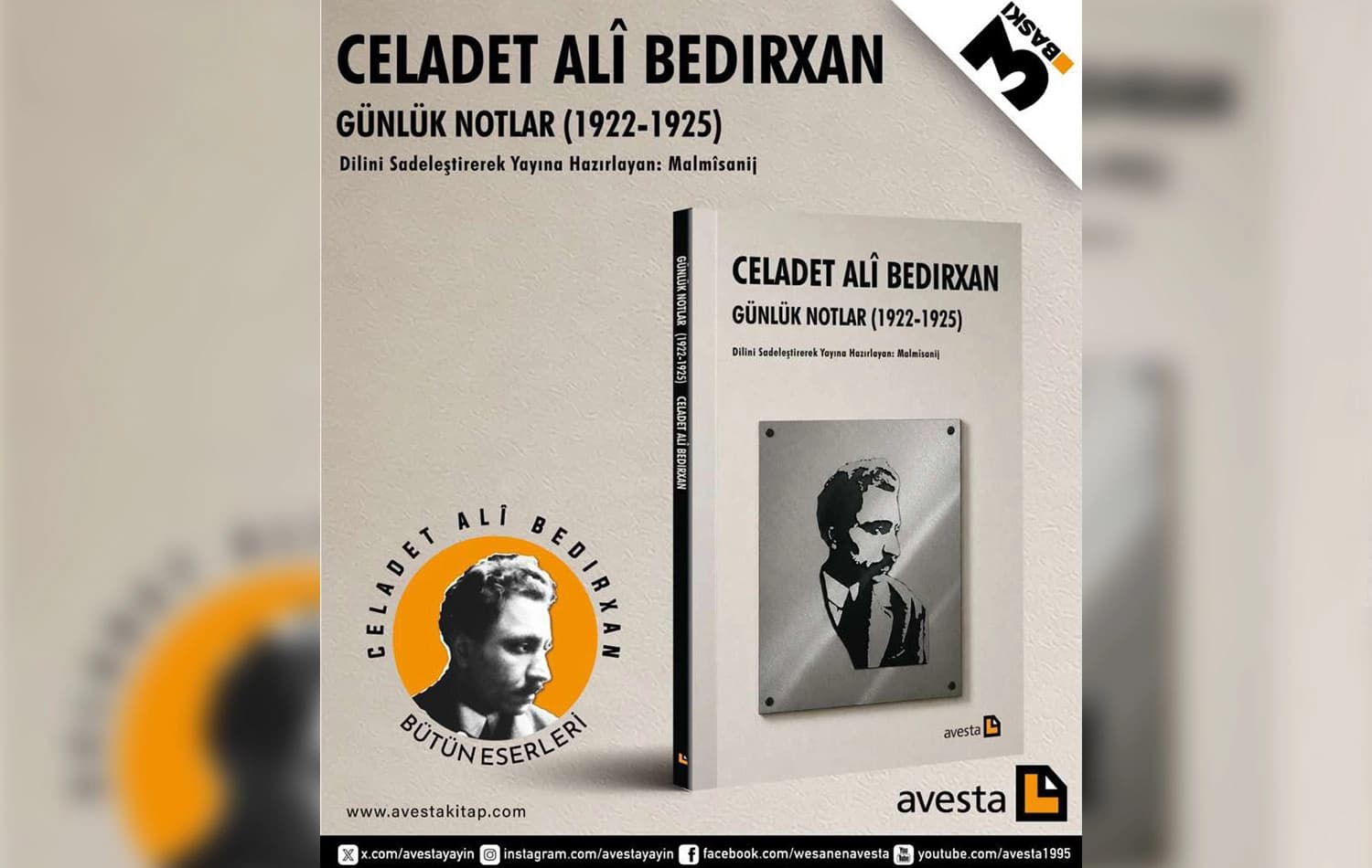 Celadet Alî Bedirxan’ın "Günlük Notlar"ı çıktı.