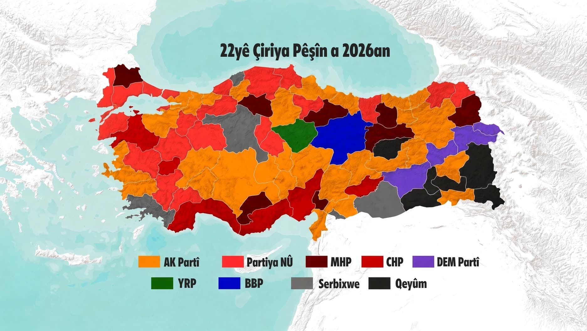 Nexşeya siyasî ya Bakurê Kurdistanê guherî: DEM Partî tenê li 4 parêzgehan ma