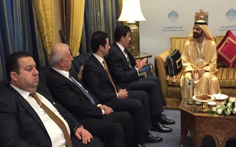 Sheikh Mohammed with the Kurdish delegation led by Prime Minister Nechirvan Barzani.