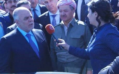 Iraqi PM Haider al-Abadi speaking to Rudaw TV.