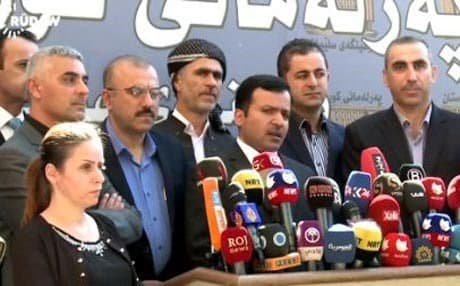 Speaker of parliament in a press conference on October 12. Photo: Rudaw