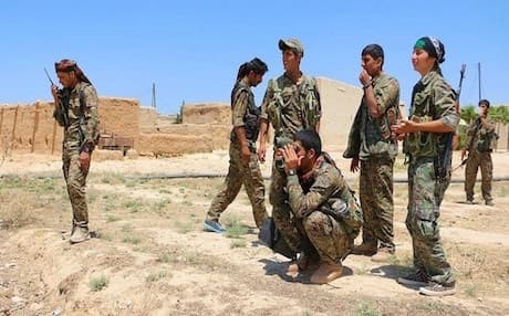 YPG fighters in the outskirts of the Kurdish canton of Afrin. Photo: YPG media