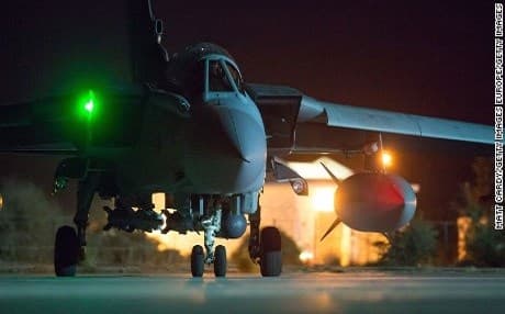 A Royal Air Force (RAF) Tornado fighter jet participating in the air campaign against the Islamic State (ISIS). AFP photo