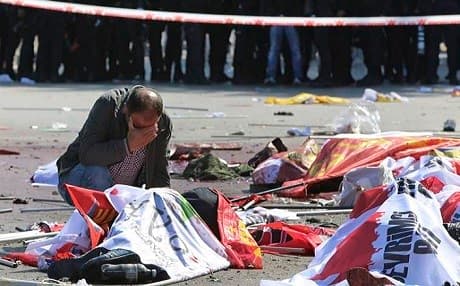 Aftermath of October bombing in Ankara. AP Photo.