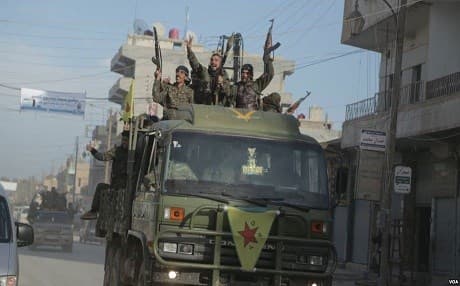 Kurdish People's Protection Units (YPG) fighters in Qamishli. Photo: VOA
