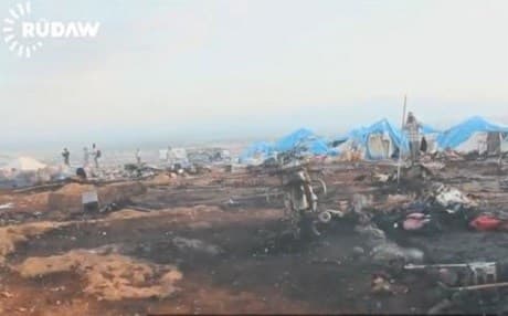 The attack on the refugee camp in Idlib province on Thursday killed more than 30.