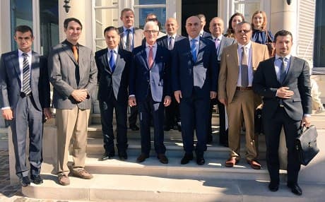 Kurdistan Regional Government representatives met with members of the Flanders regional government on Tuesday. Photo: Geert Bourgeois twitter