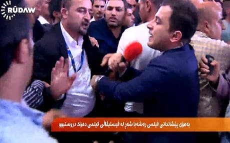 Audience members objected to the portrayal of the Yezidi community in the film. Photo: Rudaw video
