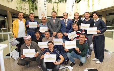 Kurdish trainers, Real Madrid technical team members and Daban Shadala. Photo courtesy of Real Madrid.
