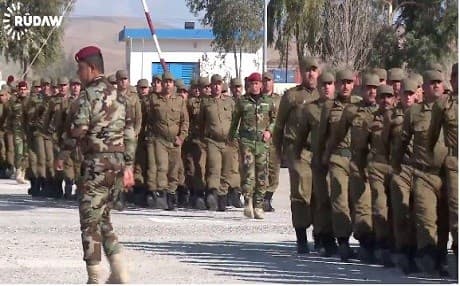 Christian militias have been trained by the Peshmerga to participate in the Mosul liberation; and to defend their territories and people. Photo: Rudaw video